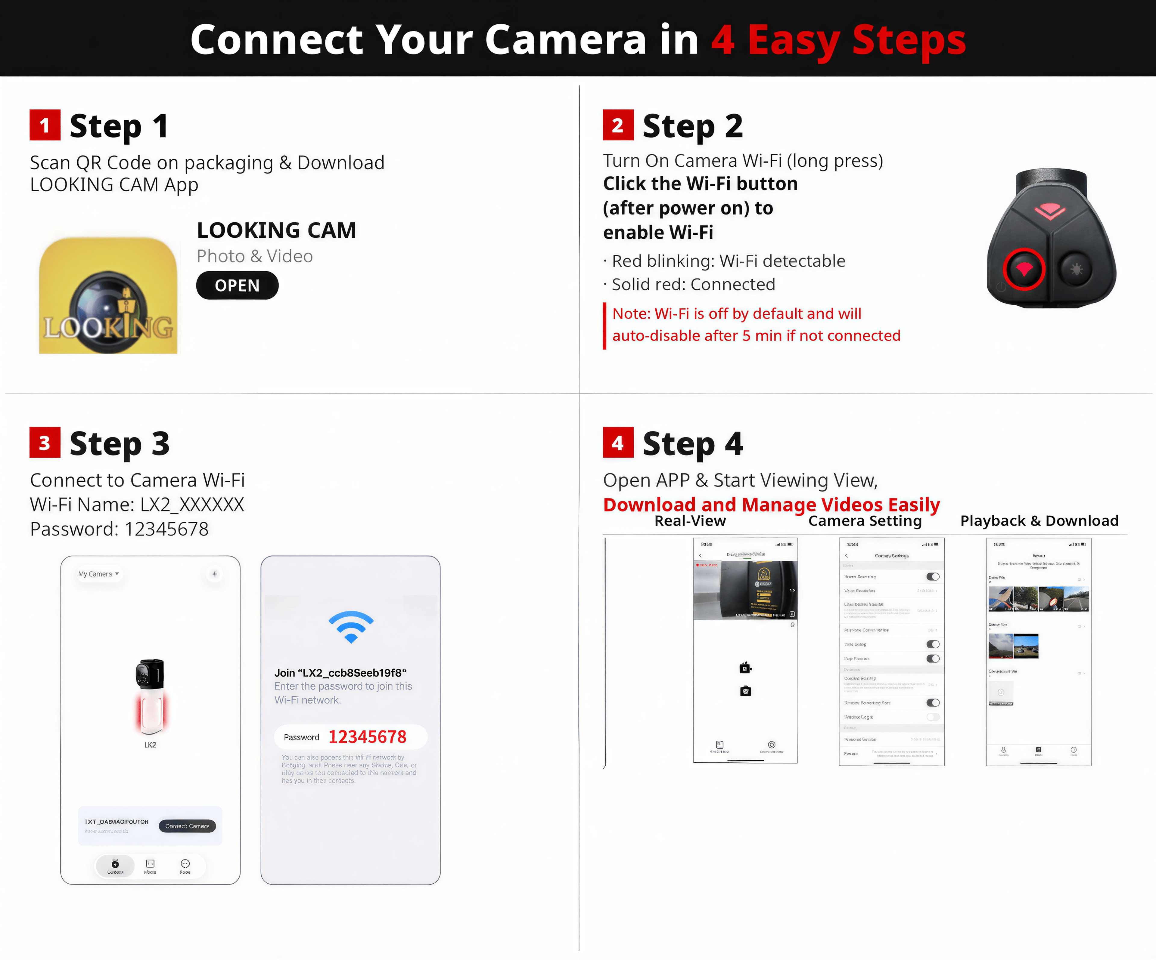 Looking LX2 Rear Light with 2K Camera - CYCLECAM.CC